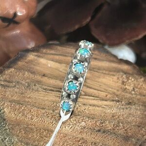 925 Sterling Opal band ring